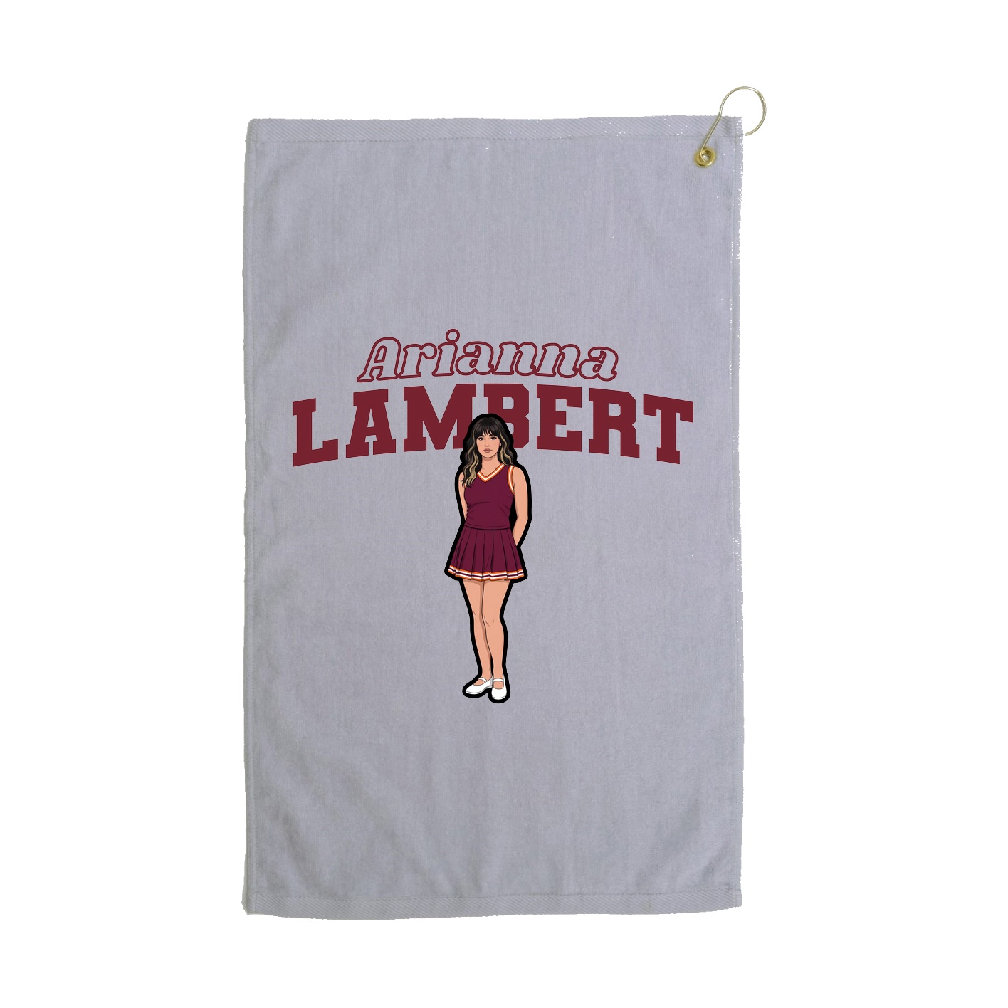 Golf Towel — Name Arch in Grey
