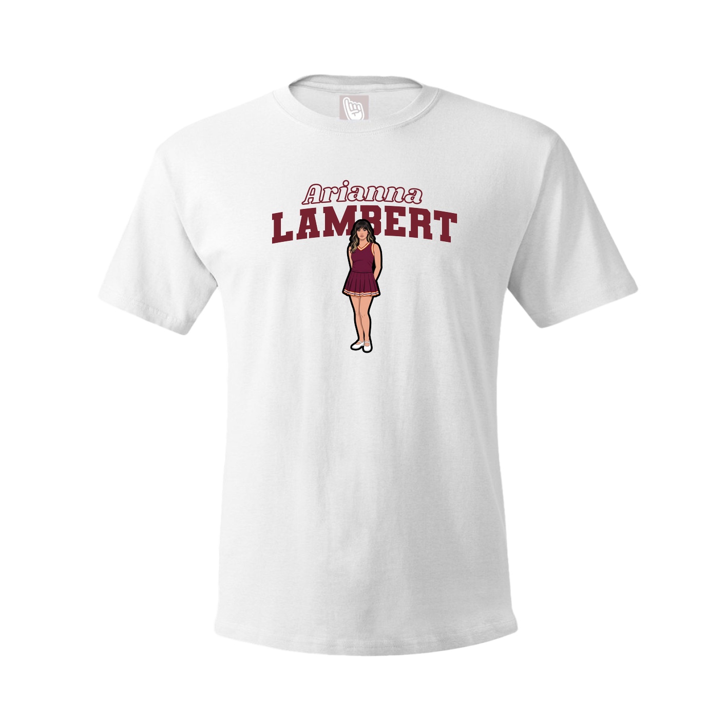 Youth Tee — Name Arch in White