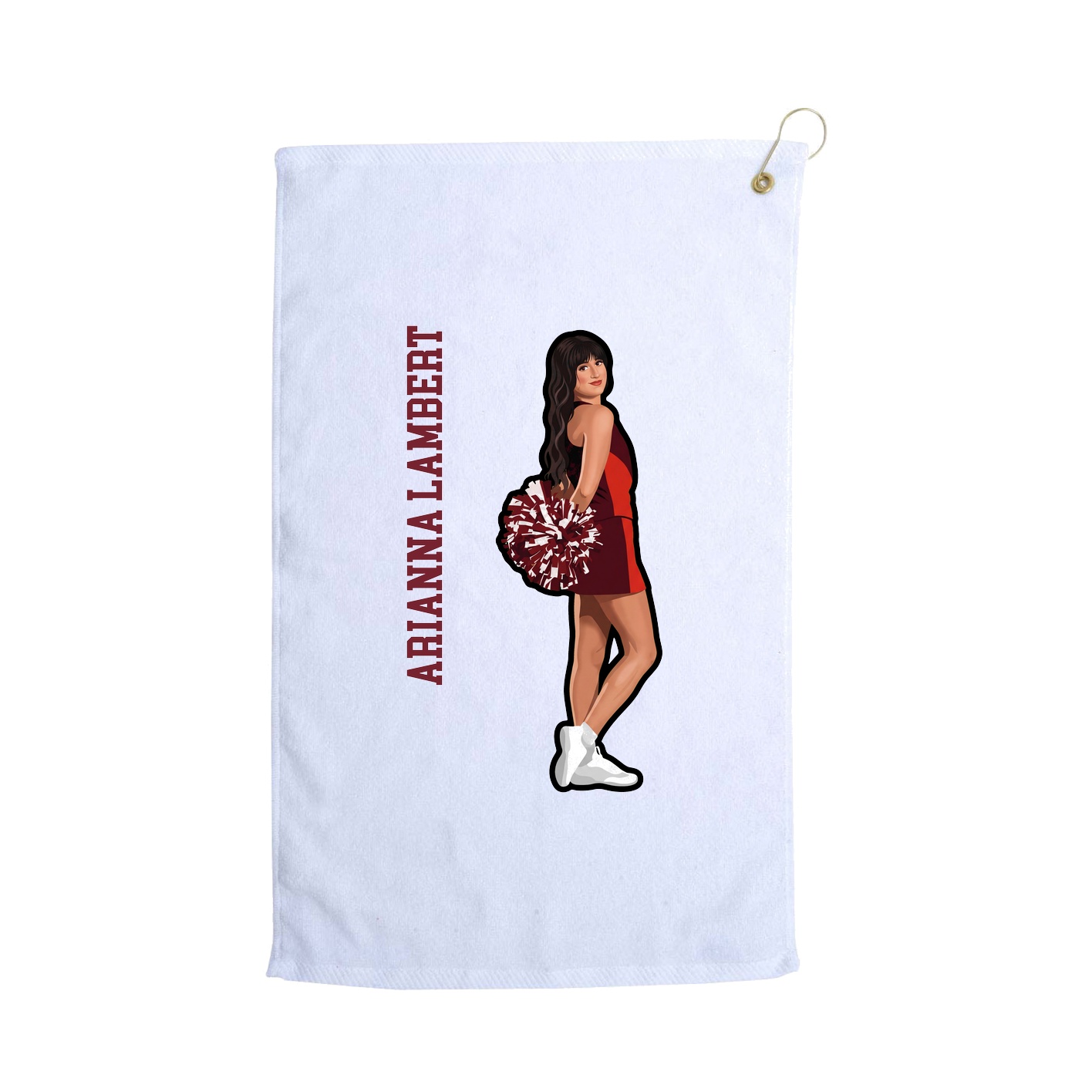 Golf Towel — Name Vertical in White