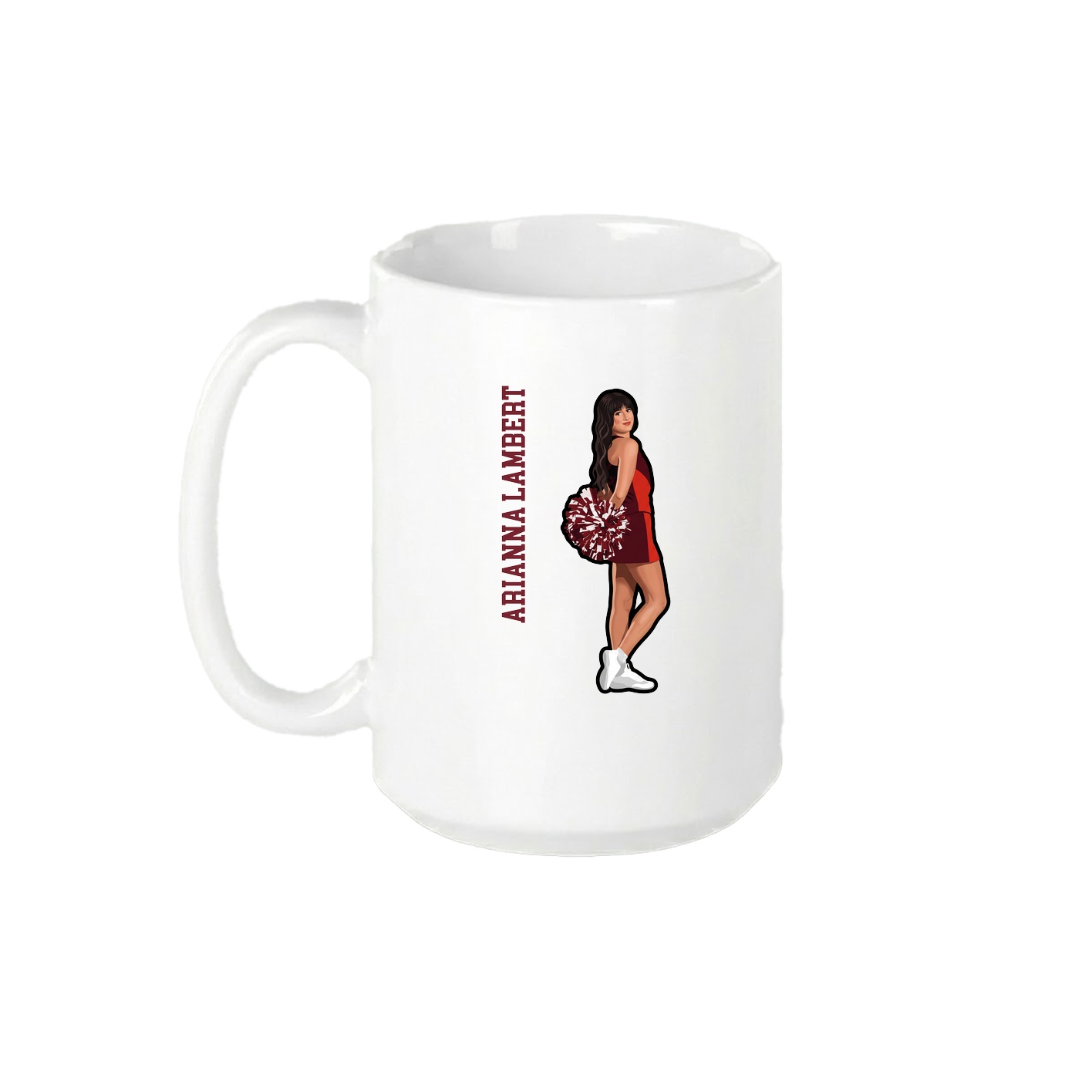 15oz Coffee Mug — Name Vertical in White