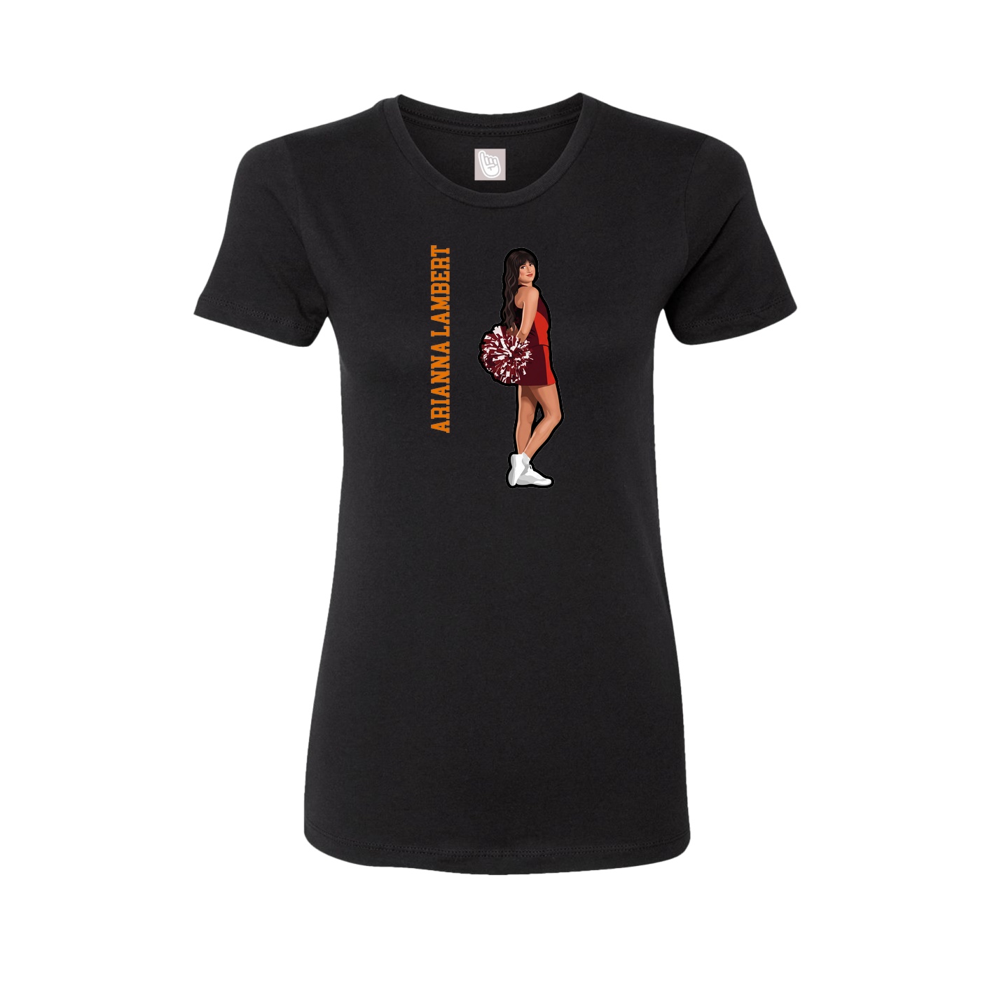 Fitted Women's Tee — Name Vertical in Black