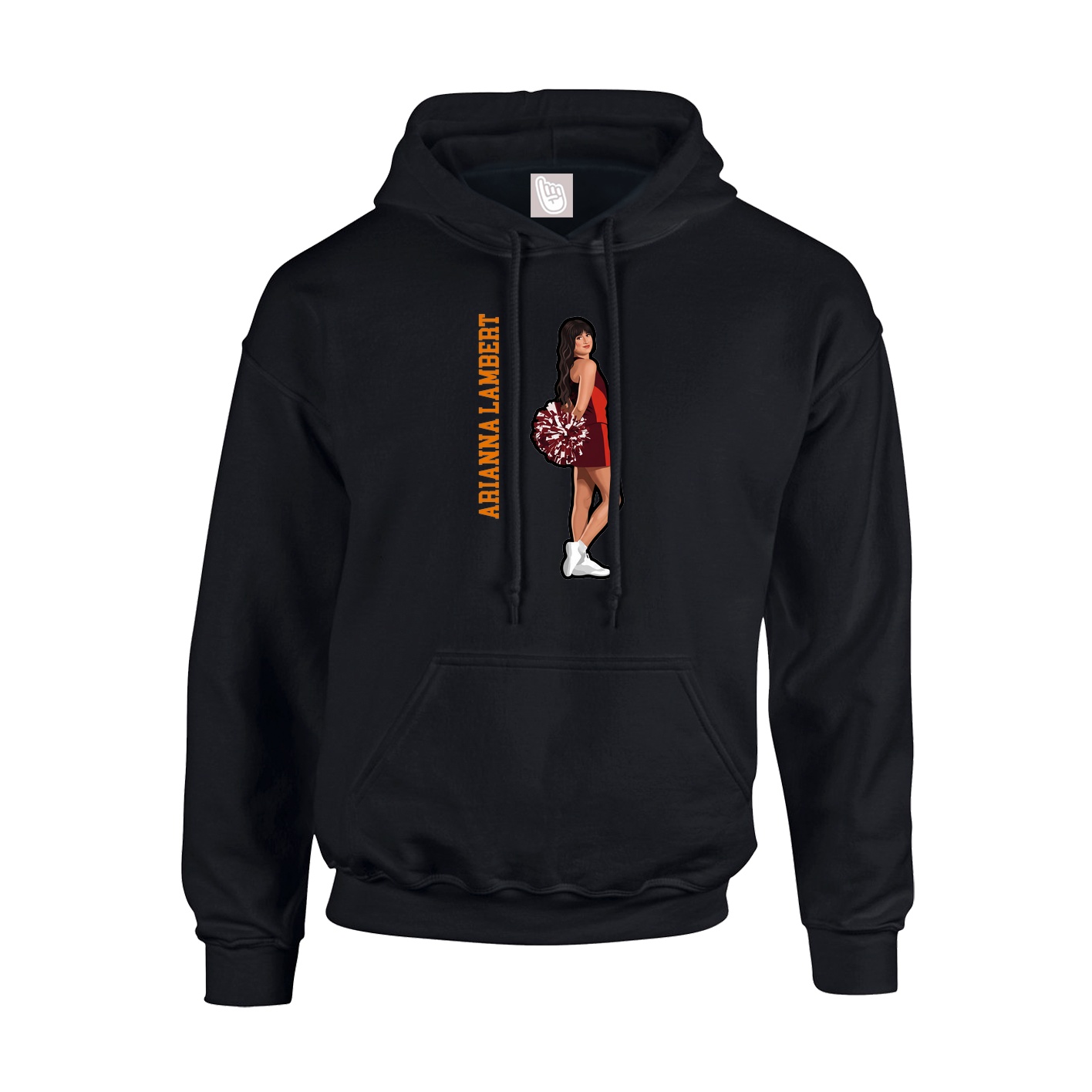 Hoodie — Name Vertical in Black