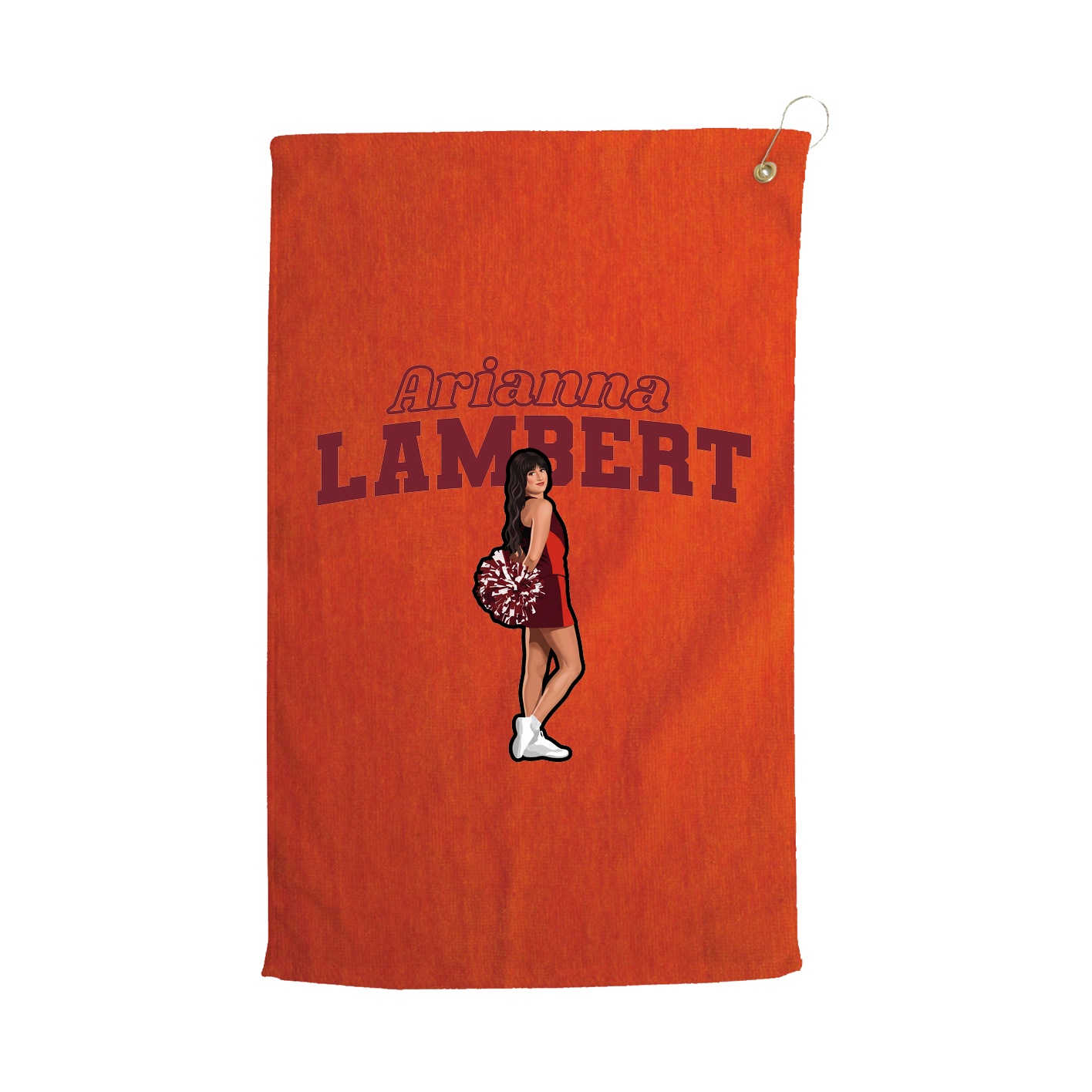 Golf Towel — Name Arch in Orange