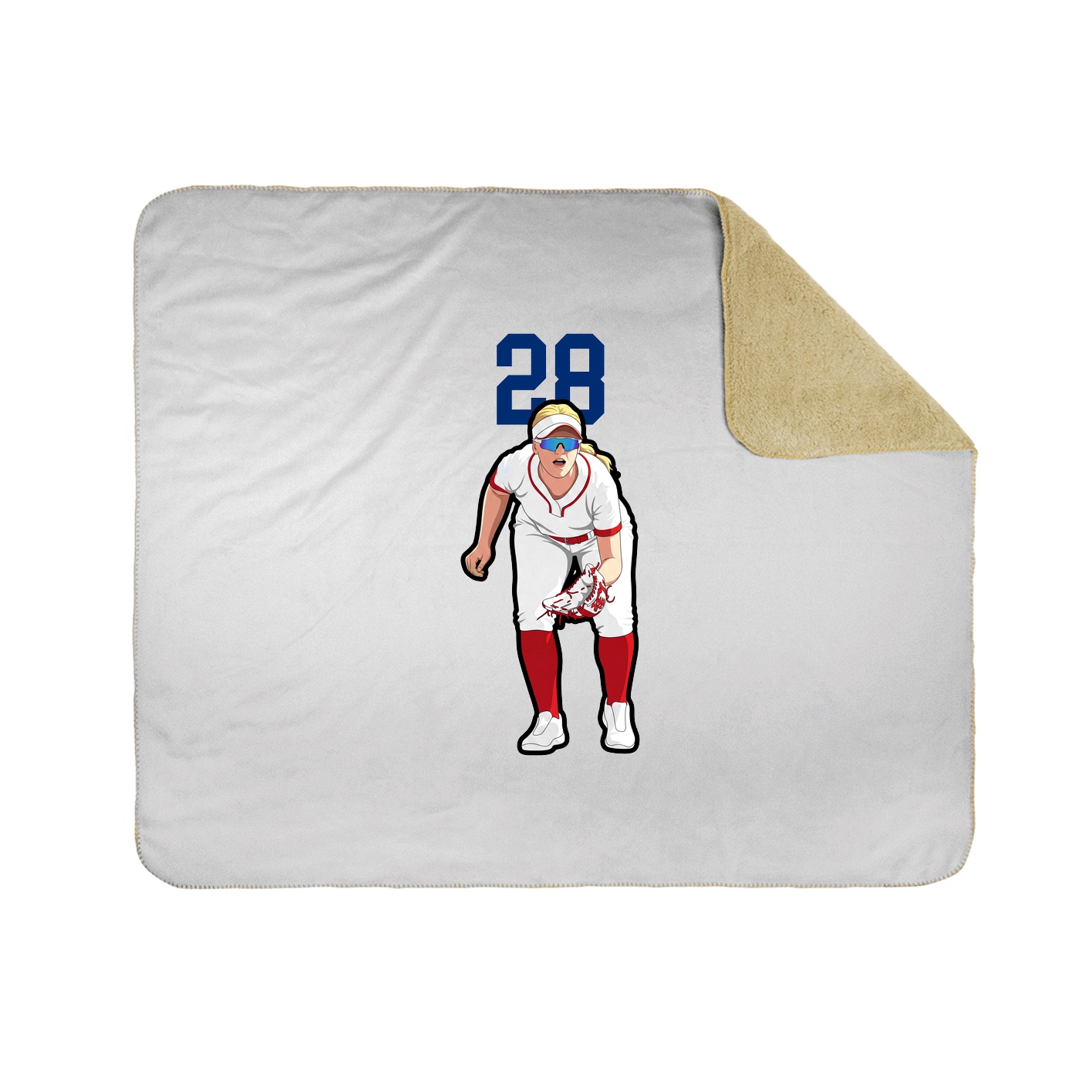 Throw Blanket — Number Top in White