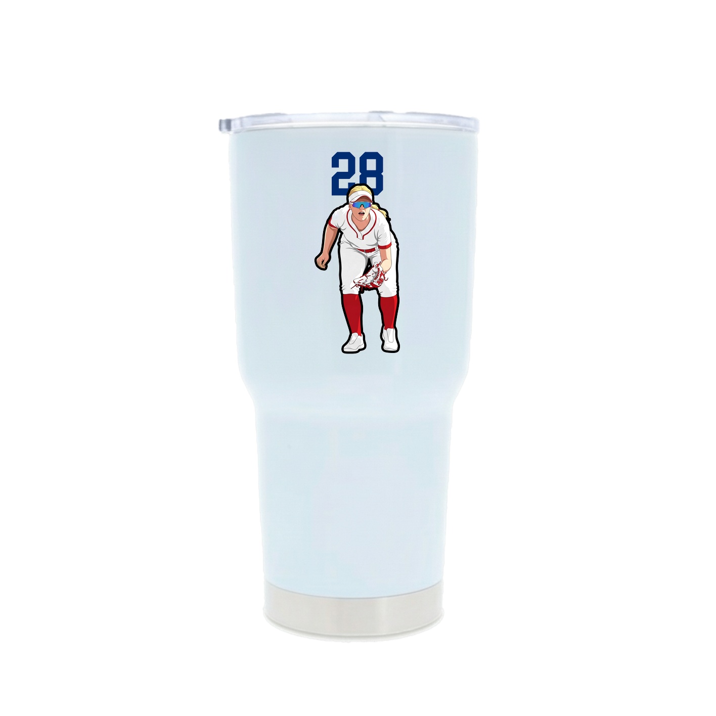 30oz Stainless Steel Tumbler — Number Top in White