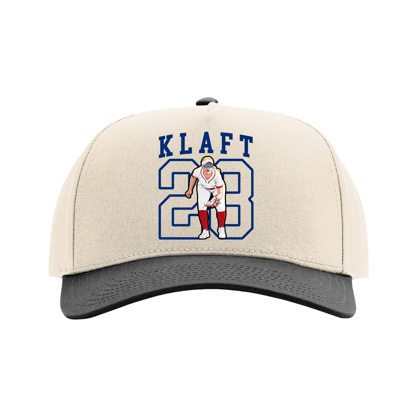 Full Fabric Five-Panel Champ Cap — Shirsey in Cream/Black