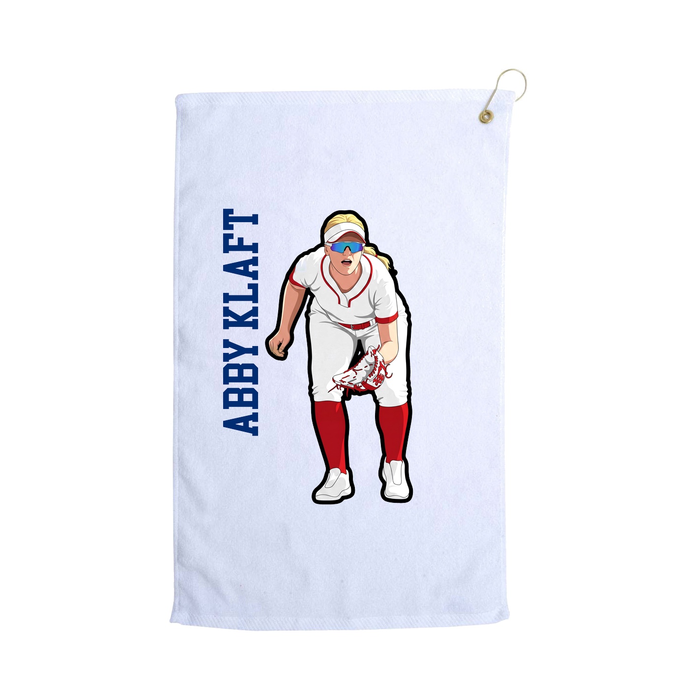 Golf Towel — Name Vertical in White