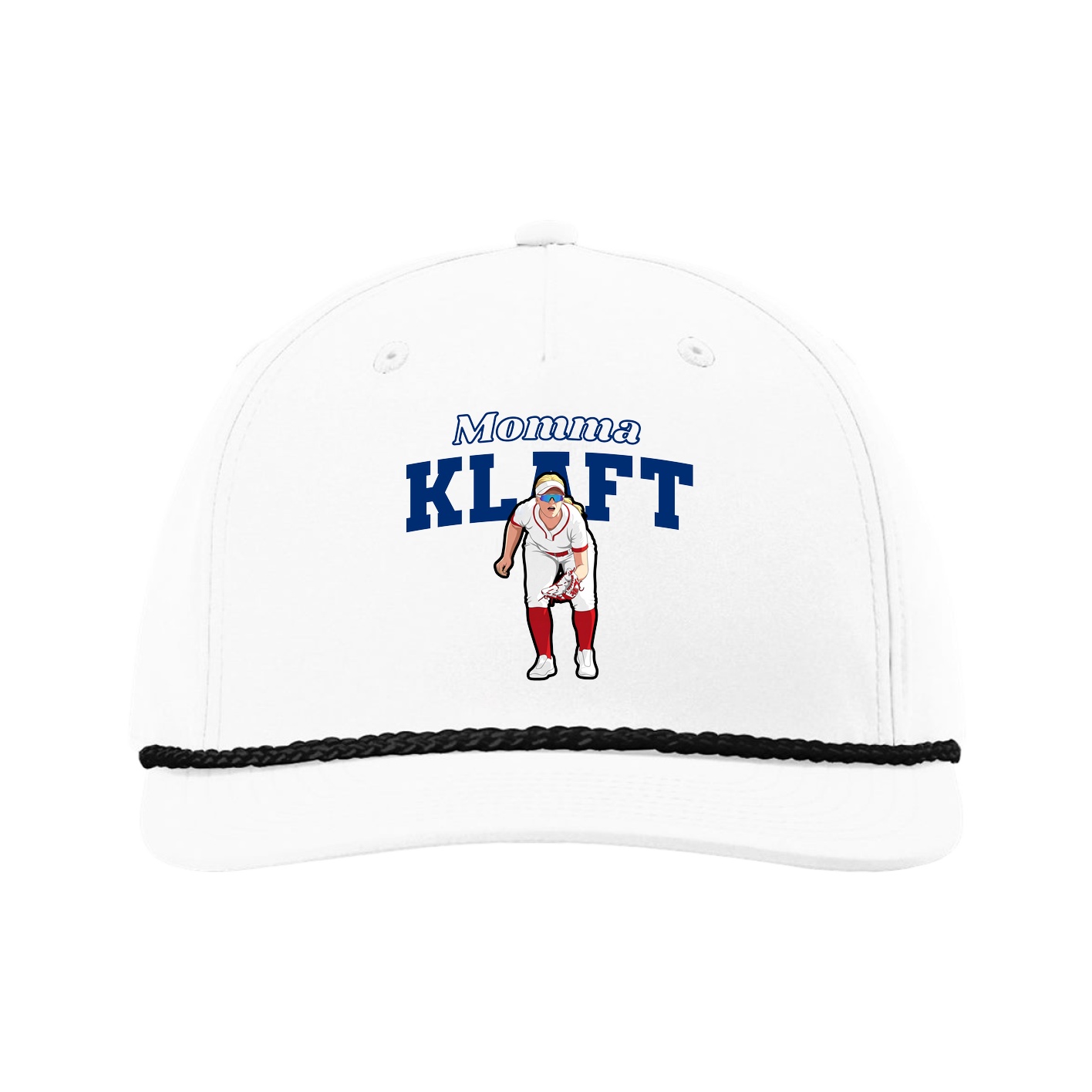 Five-Panel Classic Rope Cap — Mothers Day Block in White