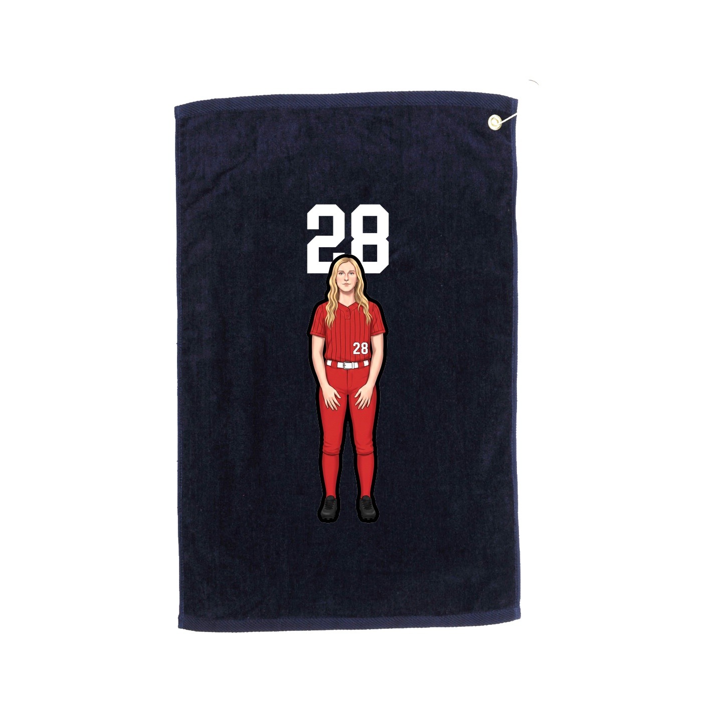 Golf Towel — Number Top in Navy