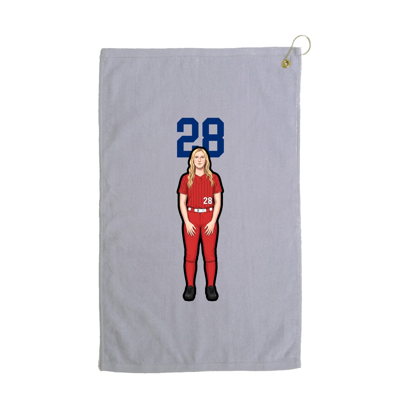 Golf Towel — Number Top in Grey