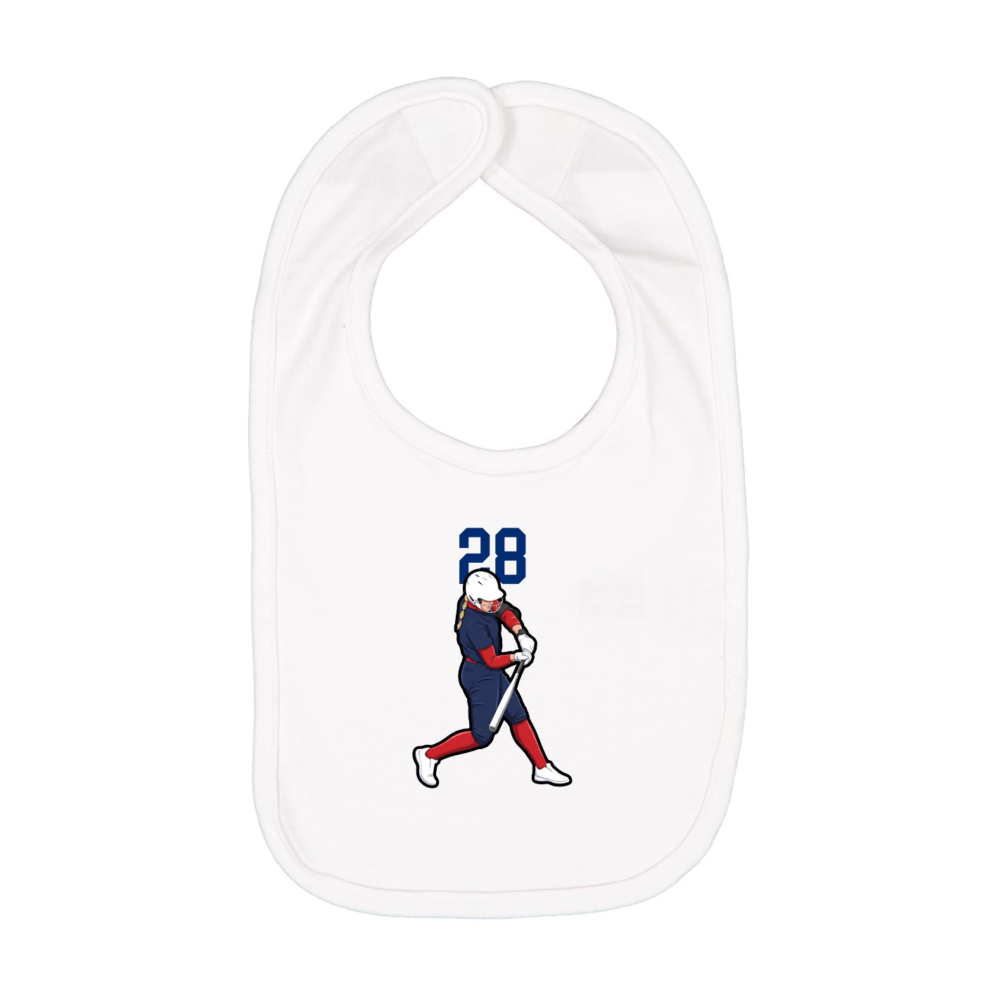 Infant Bib — Number Top in White