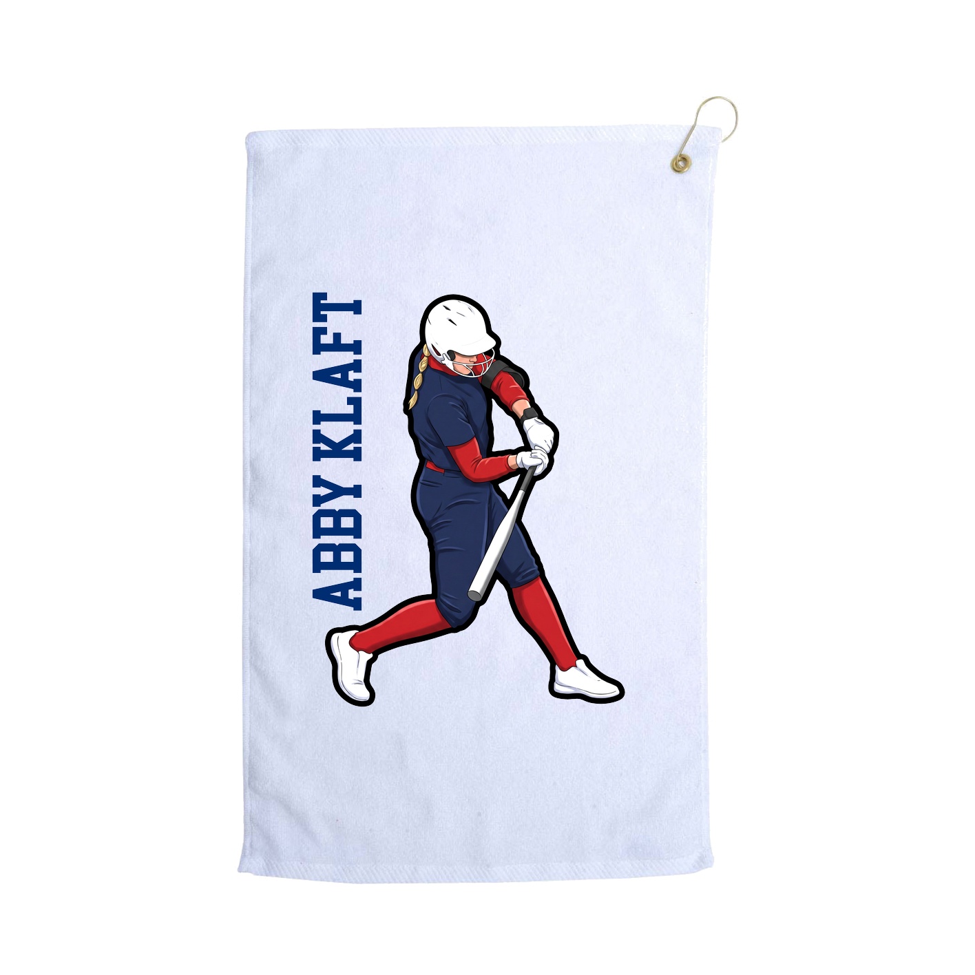 Golf Towel — Name Vertical in White