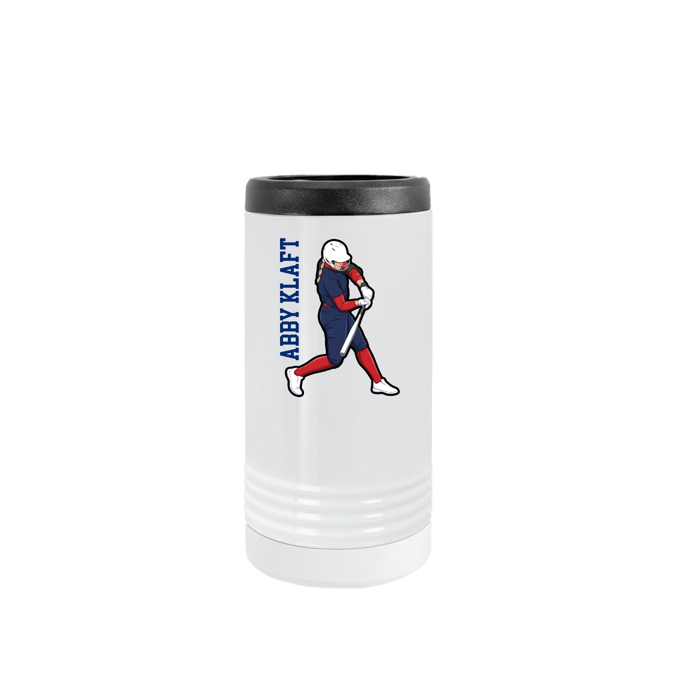 Slim Beverage Holder — Name Vertical in White