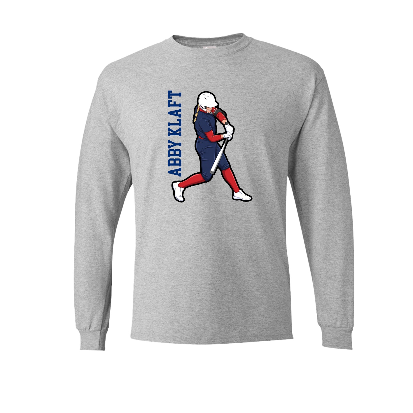 Long Sleeve Tee — Name Vertical in Grey