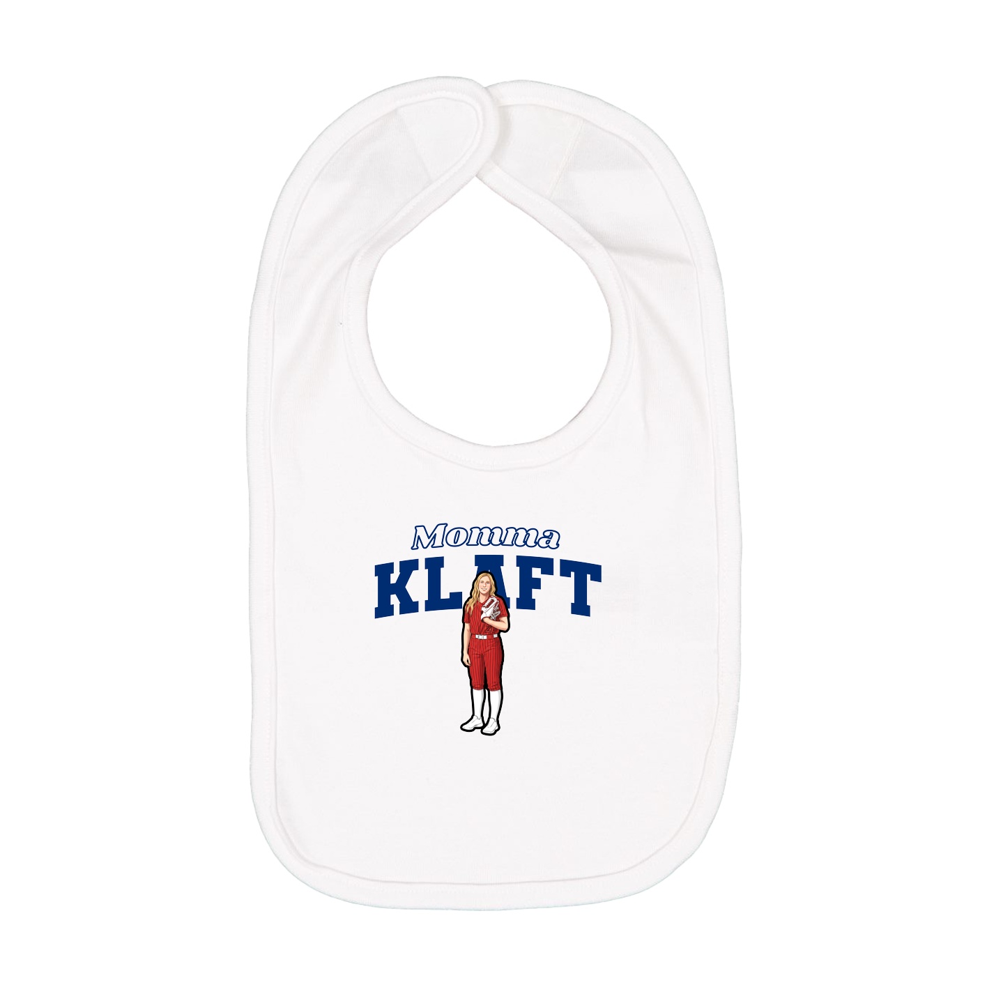 Infant Bib — Mothers Day Block in White