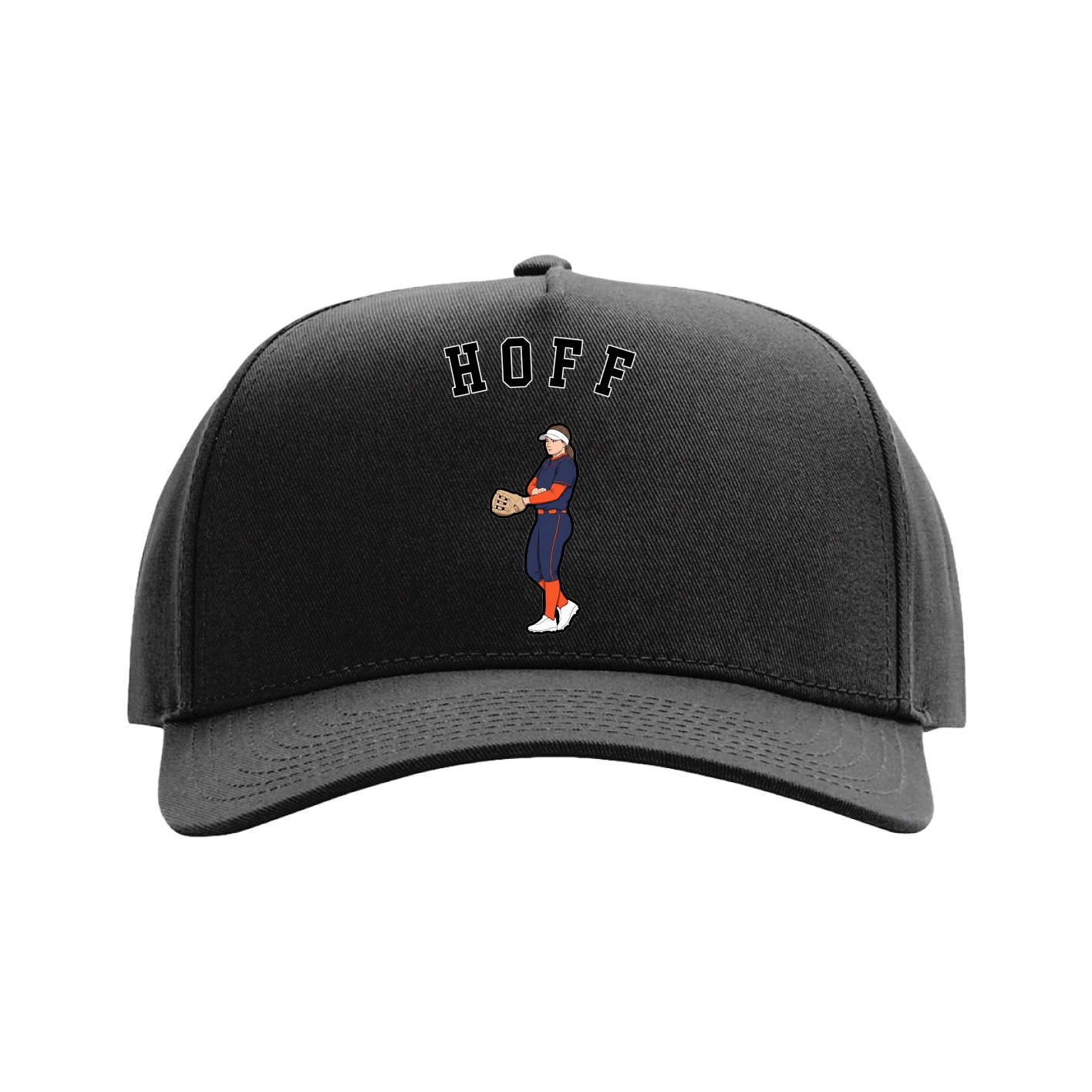 Full Fabric Five-Panel Champ Cap — Shirsey Arch in Black
