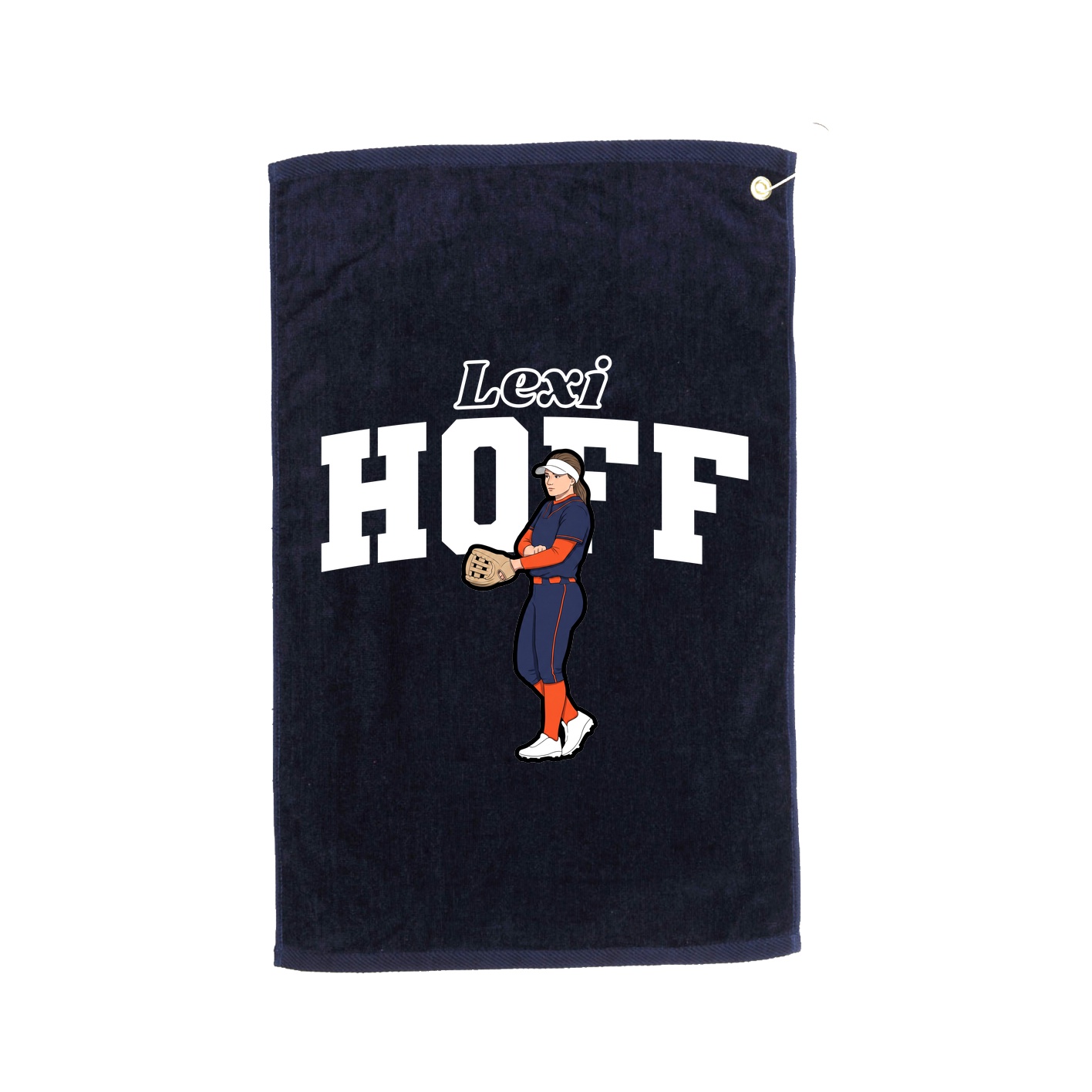 Golf Towel — Name Arch in Navy