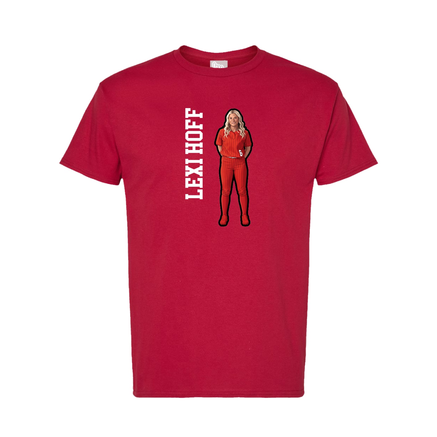 Tee — Name Vertical in Crimson