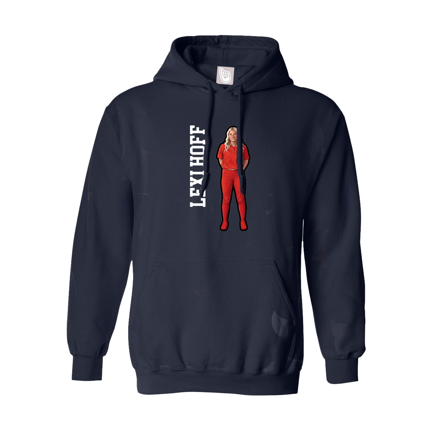 Hoodie — Name Vertical in Navy