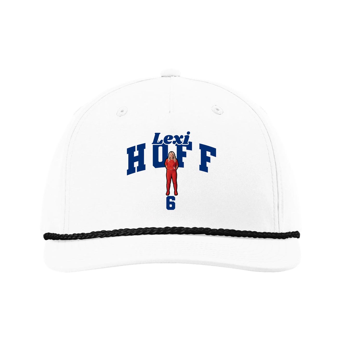 Five-Panel Classic Rope Cap — Signature Arch in White