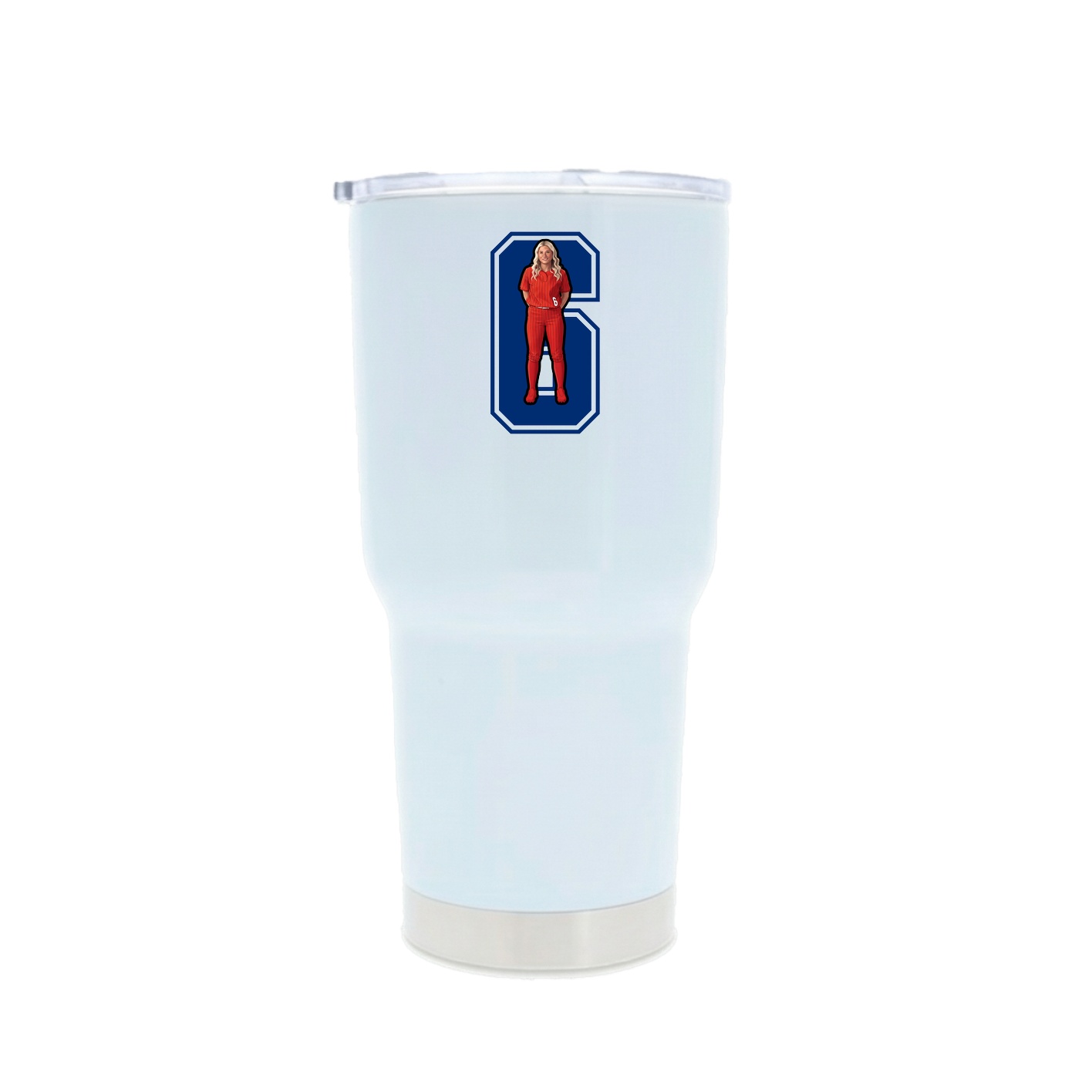 30oz Stainless Steel Tumbler — Number in White