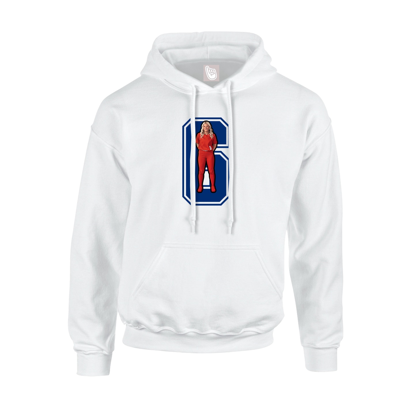 Hoodie — Number in White