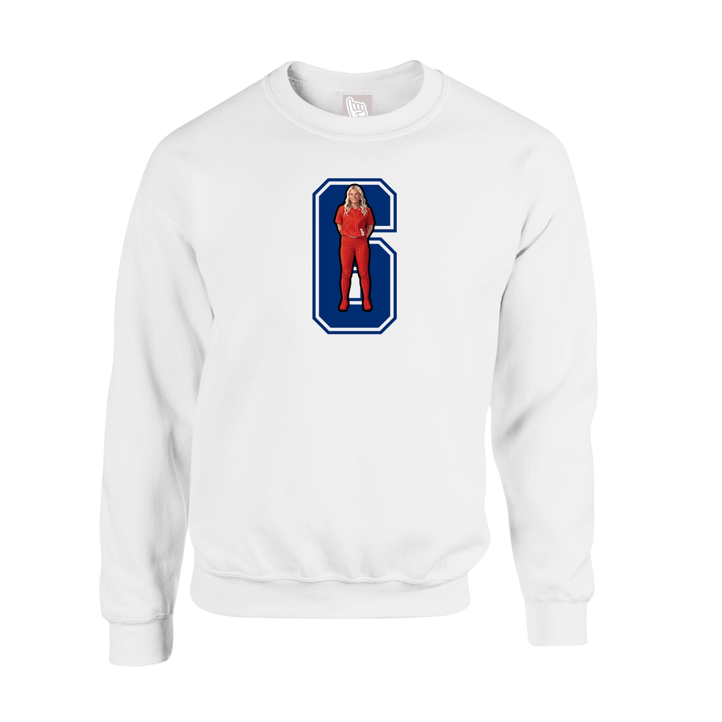 Fleece Crew — Number in White
