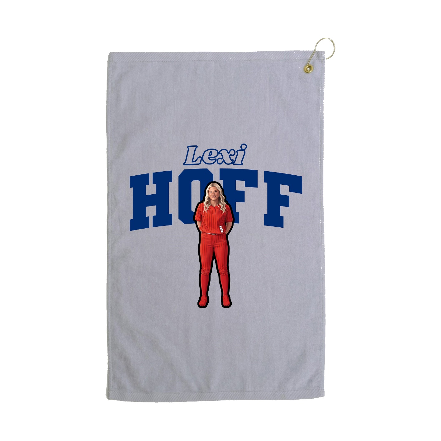 Golf Towel — Name Arch in Grey