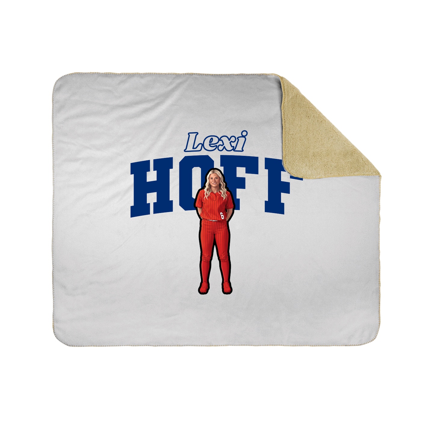 Throw Blanket — Name Arch in White