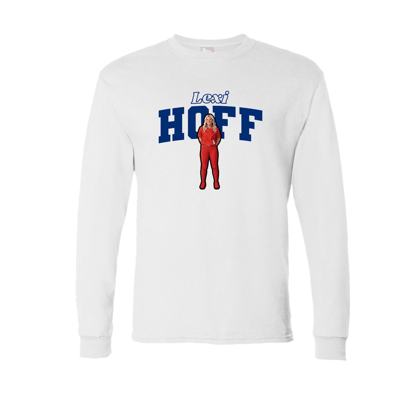 Long Sleeve Tee — Name Arch in White