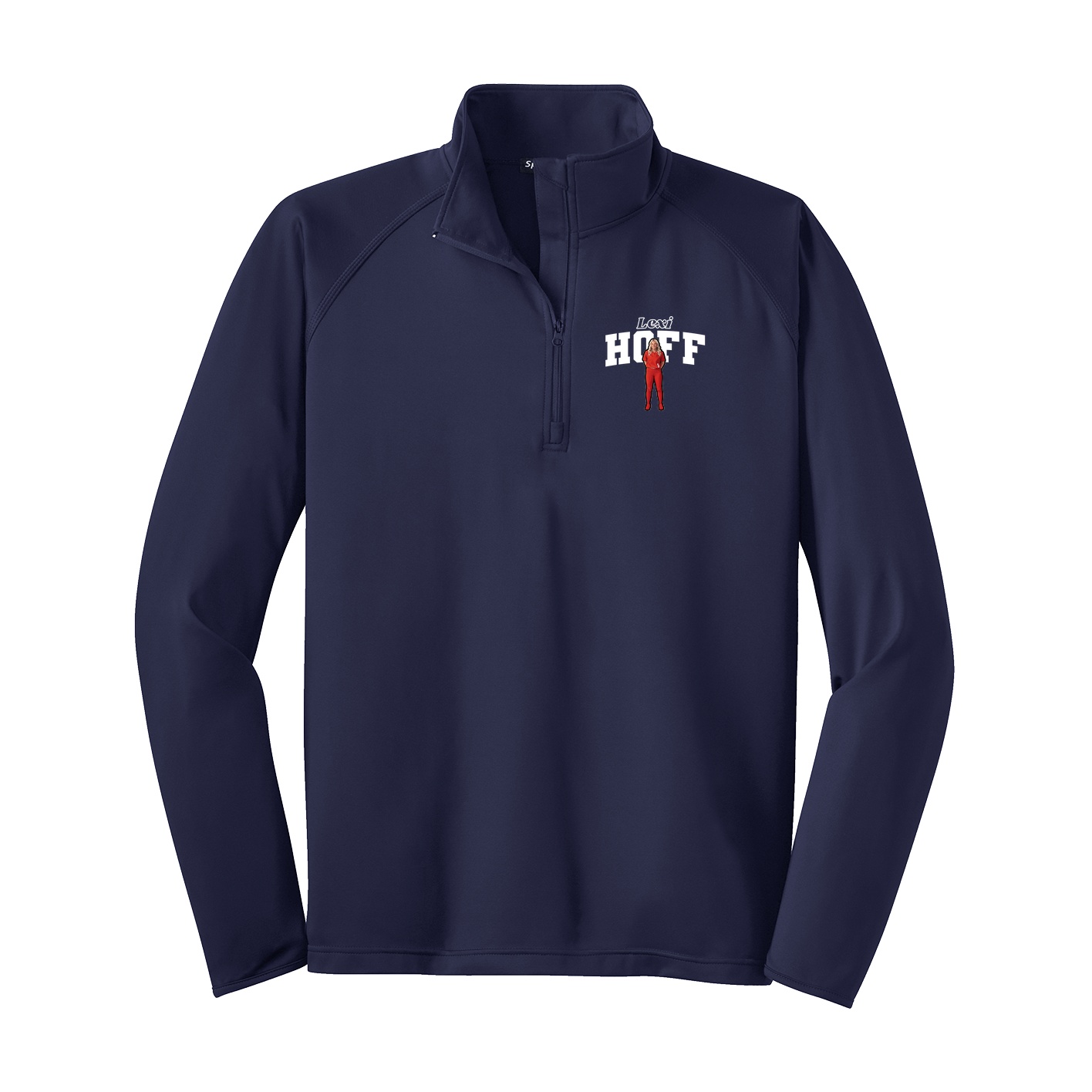 Q-Zip Pullover — Name Arch in Navy