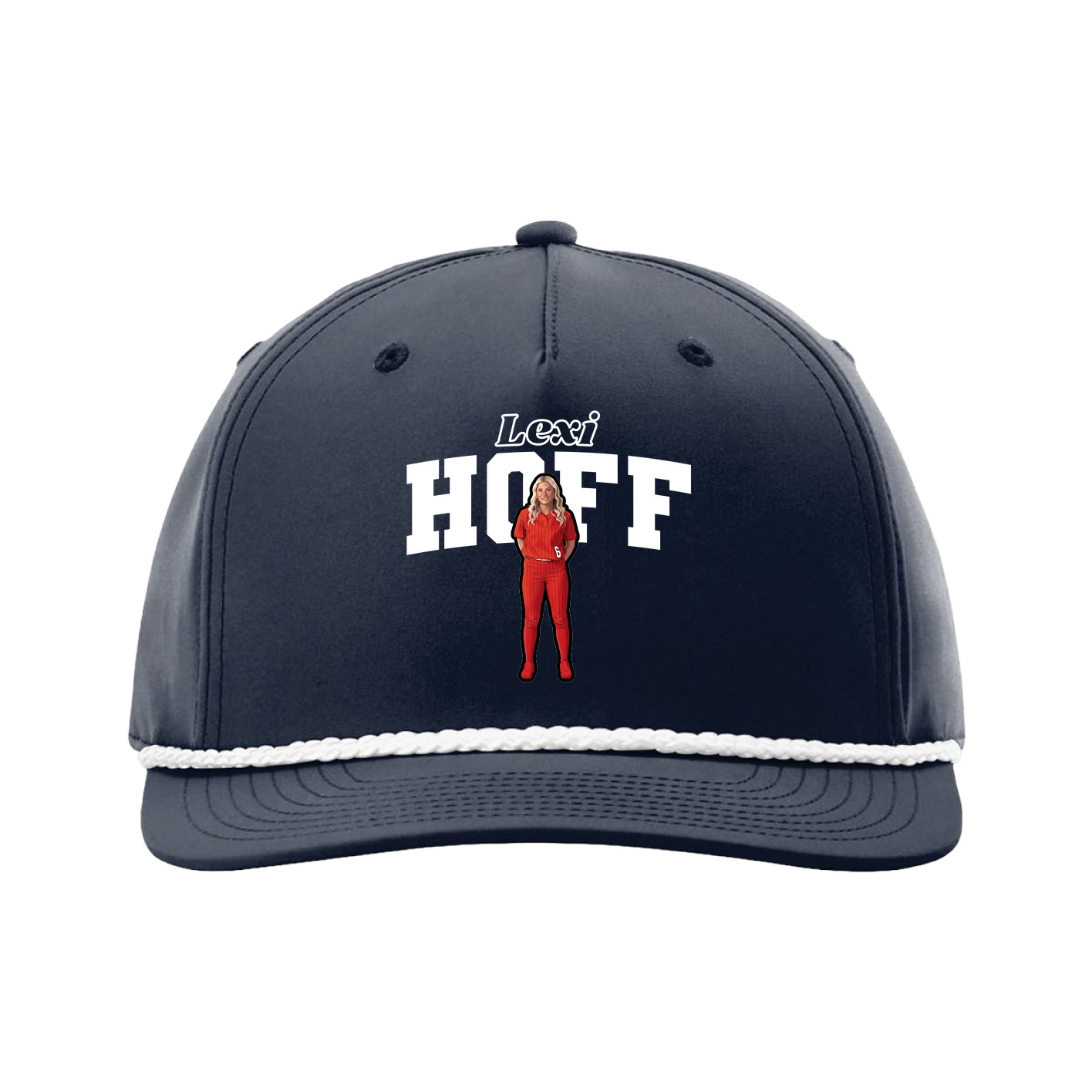 Five-Panel Classic Rope Cap — Name Arch in Navy