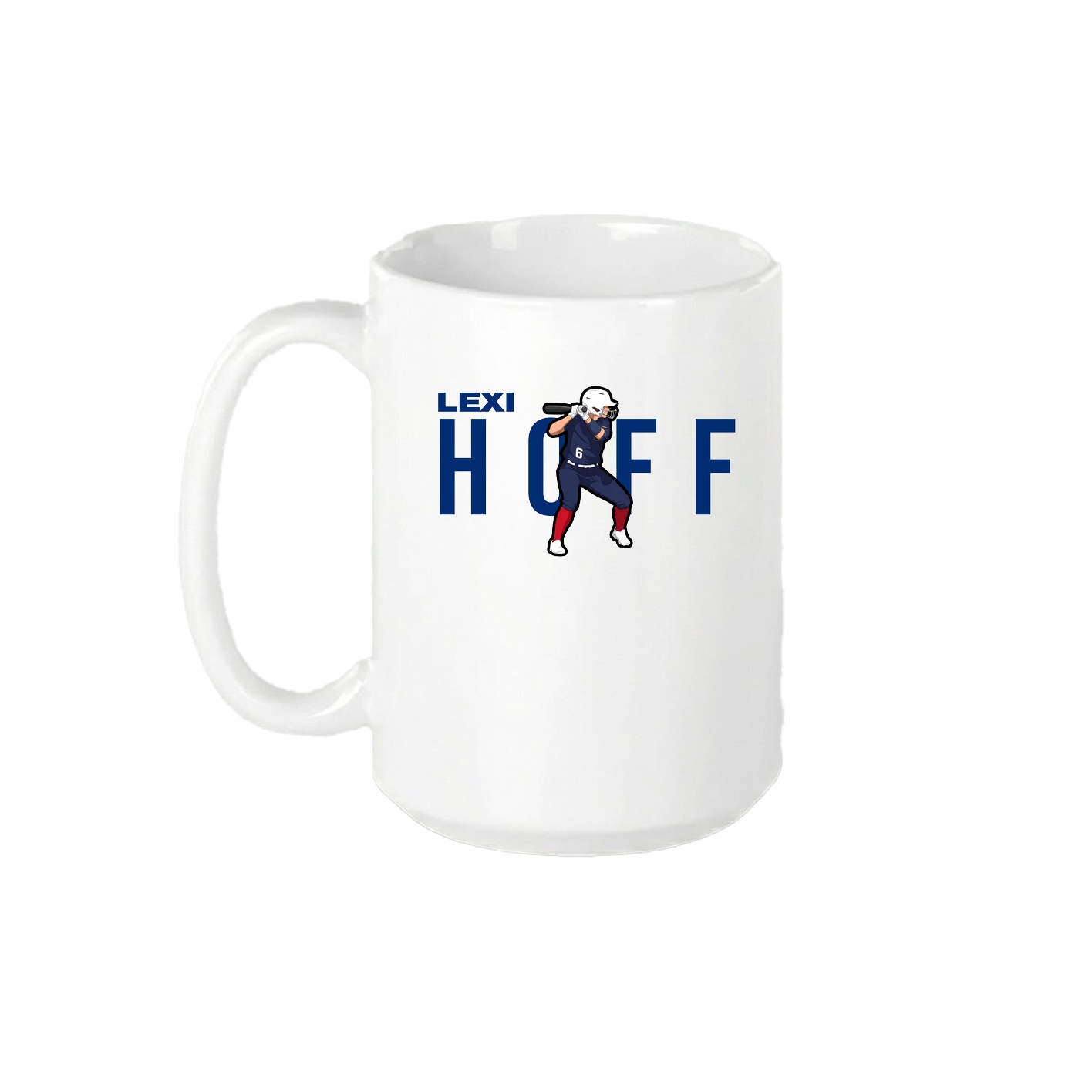 15oz Coffee Mug — Player Name in White