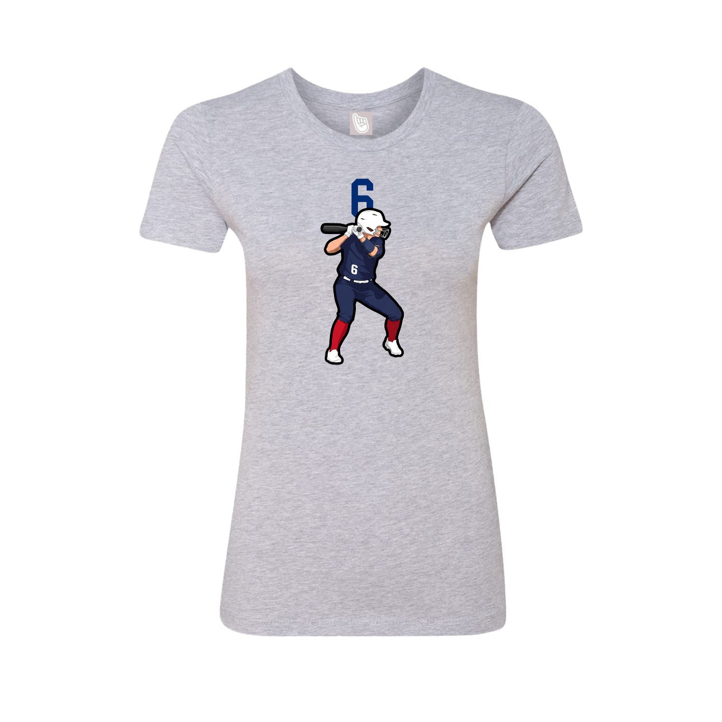 Womens Tee — Number Top in Grey