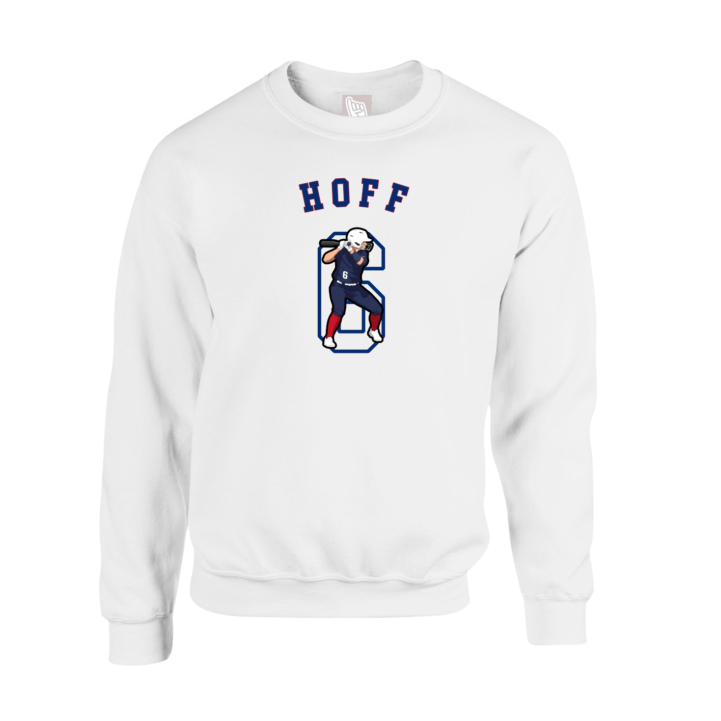 Fleece Crew — Shirsey Arch in White