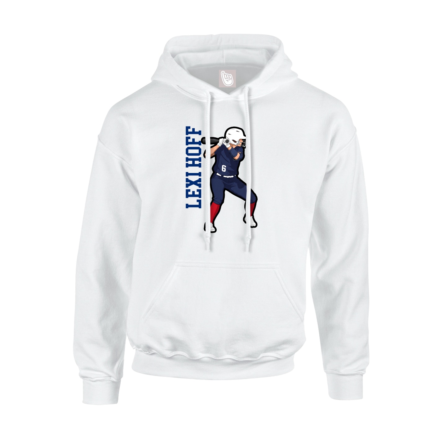 Youth Hoodie — Name Vertical in White