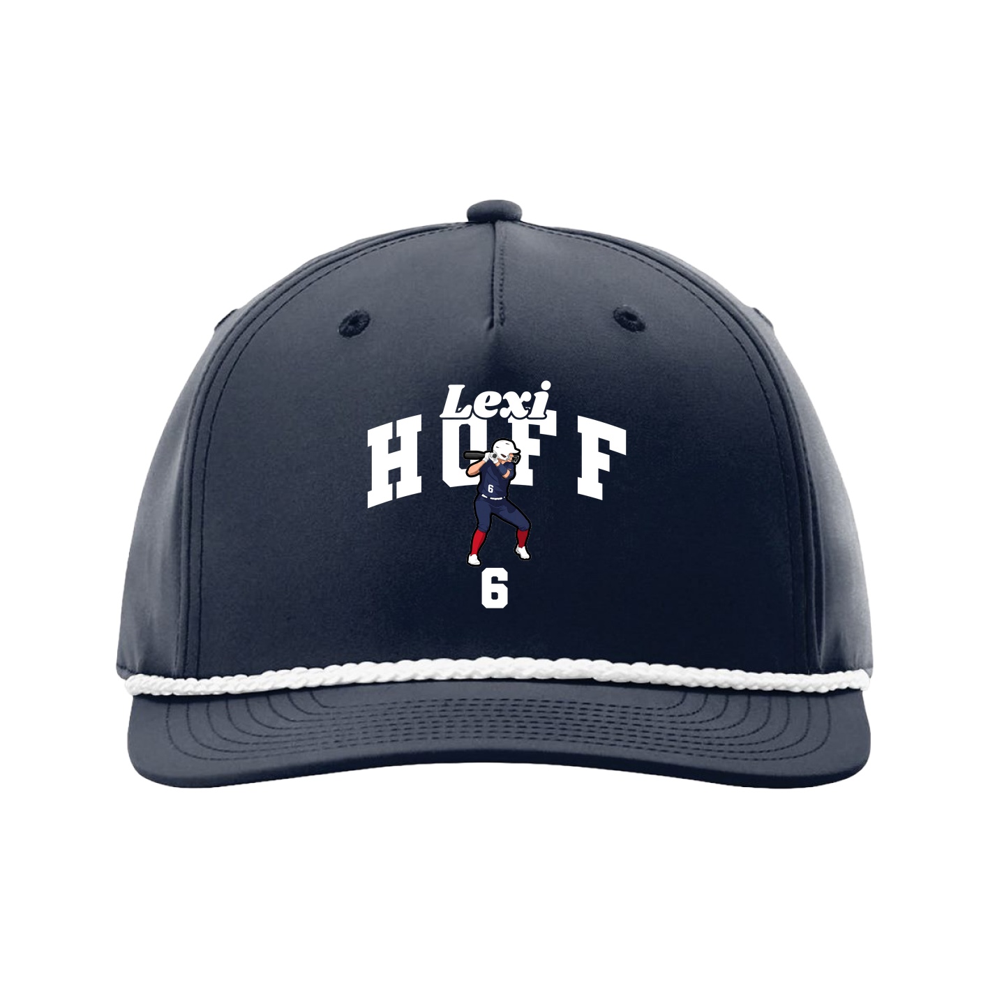 Five-Panel Classic Rope Cap — Signature Arch in Navy