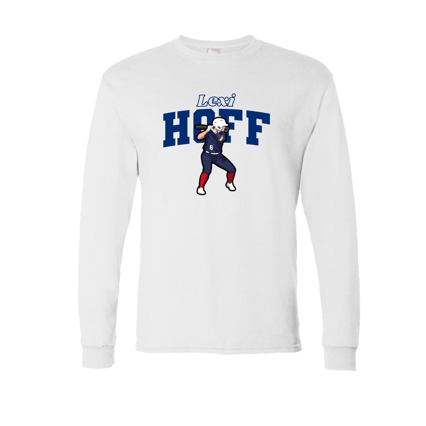 Long Sleeve Tee — Name Arch in White