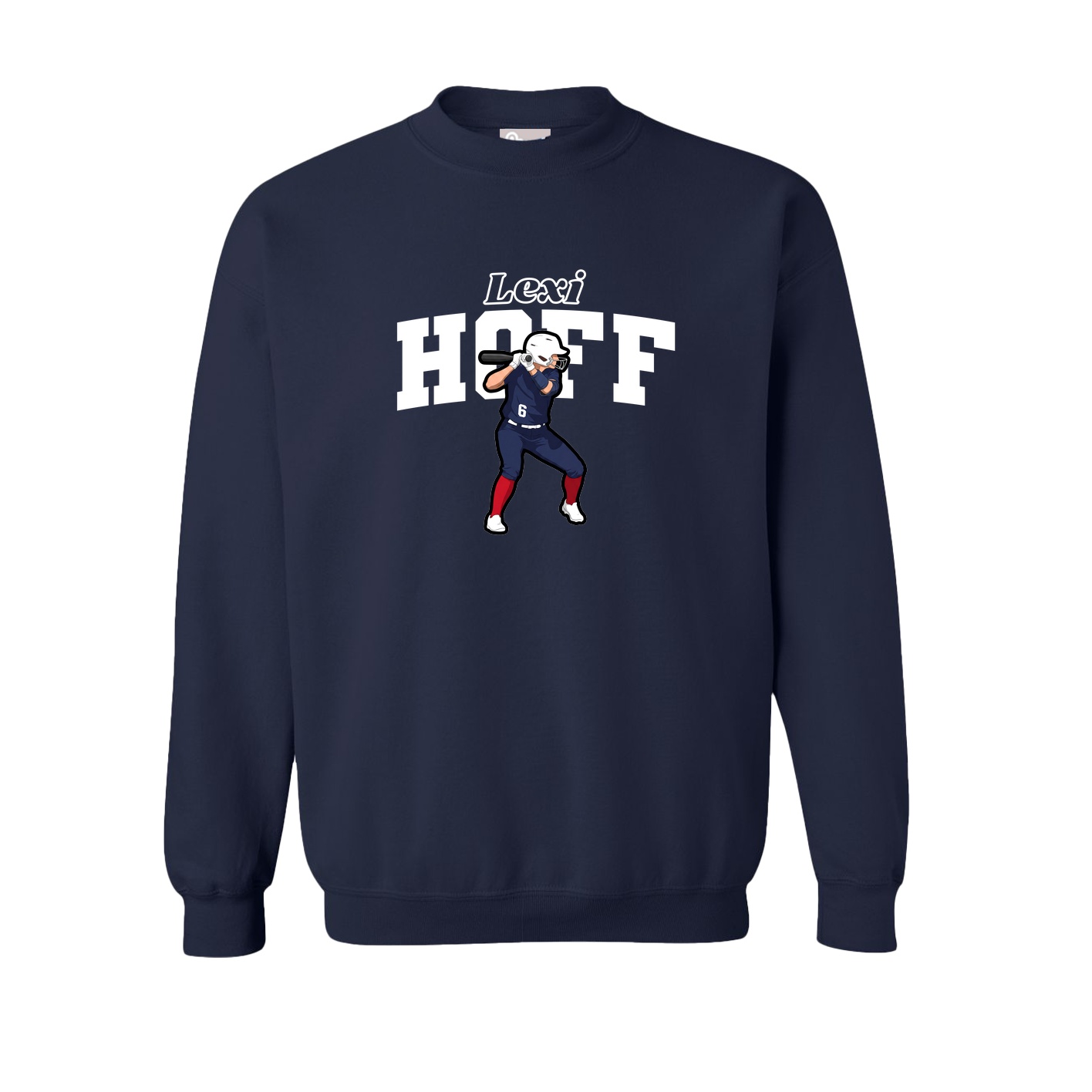 Fleece Crew — Name Arch in Navy