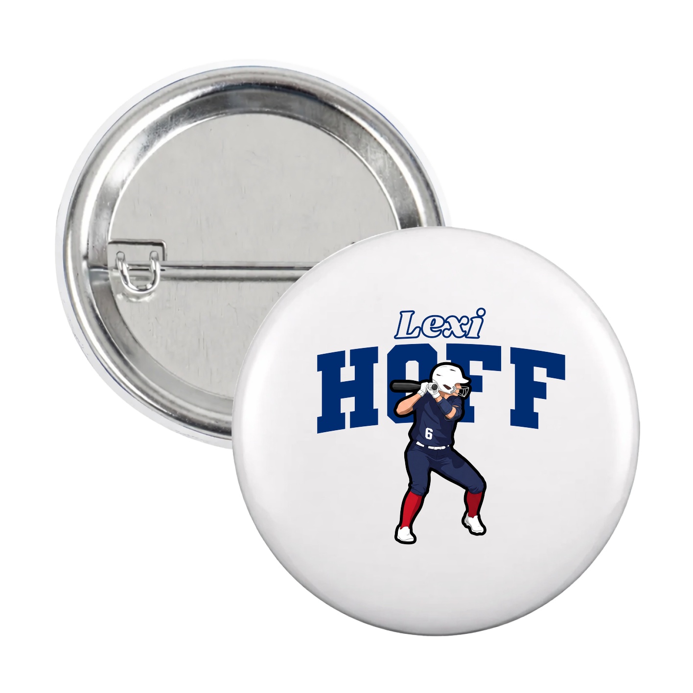 Game Day Button — Name Arch in White