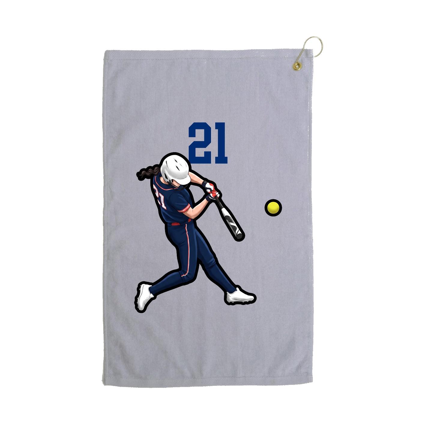 Golf Towel — Number Top in Grey