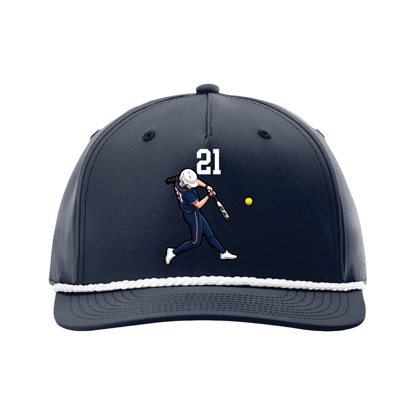 Five-Panel Classic Rope Cap — Number Top in Navy