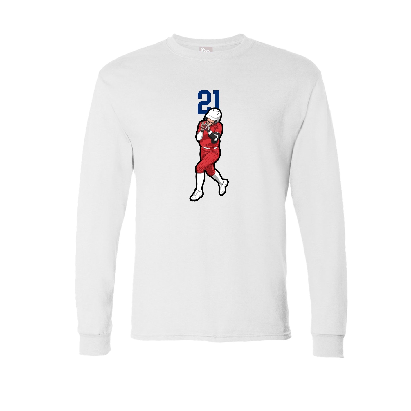 Long Sleeve Tee — Number Top in White