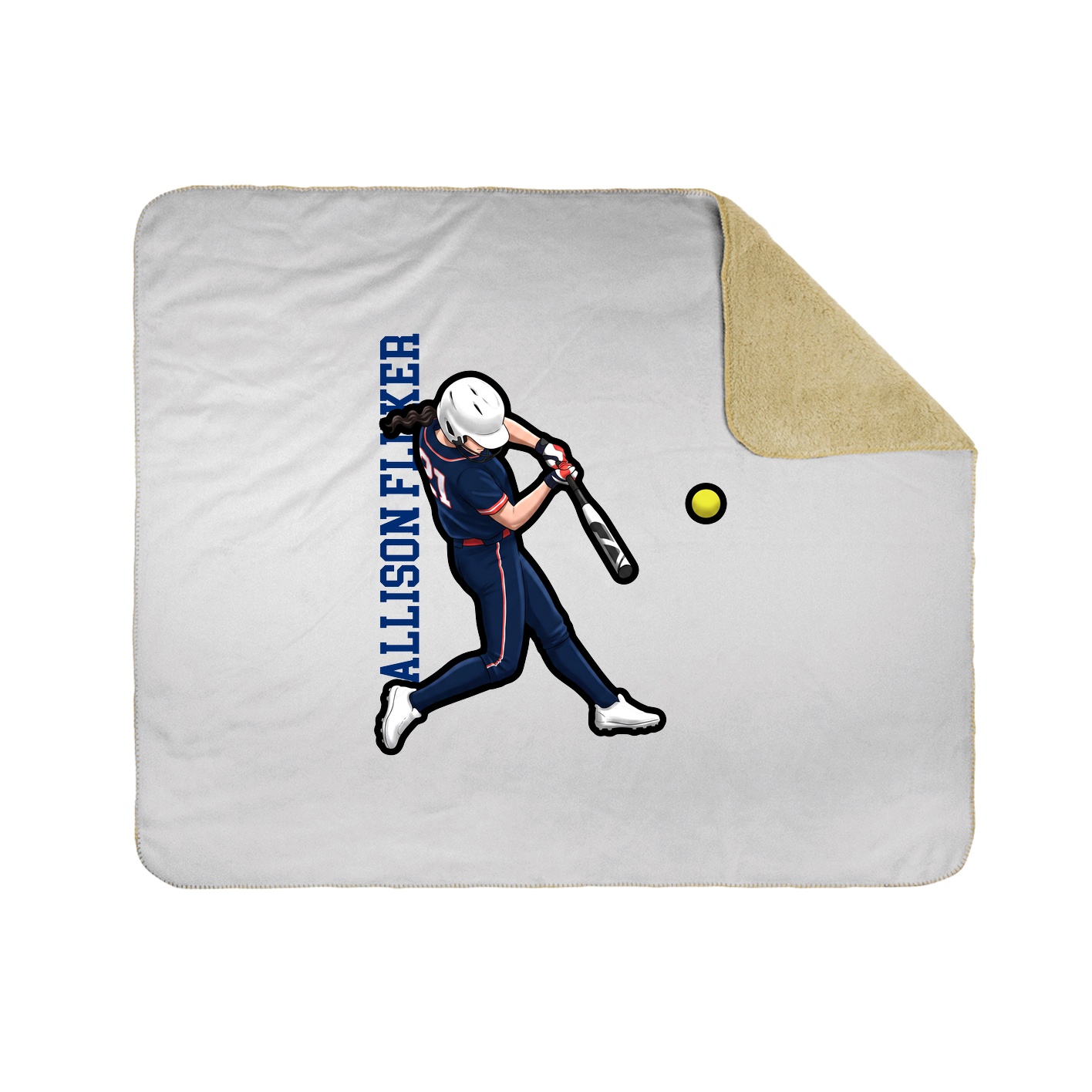 Throw Blanket — Name Vertical in White