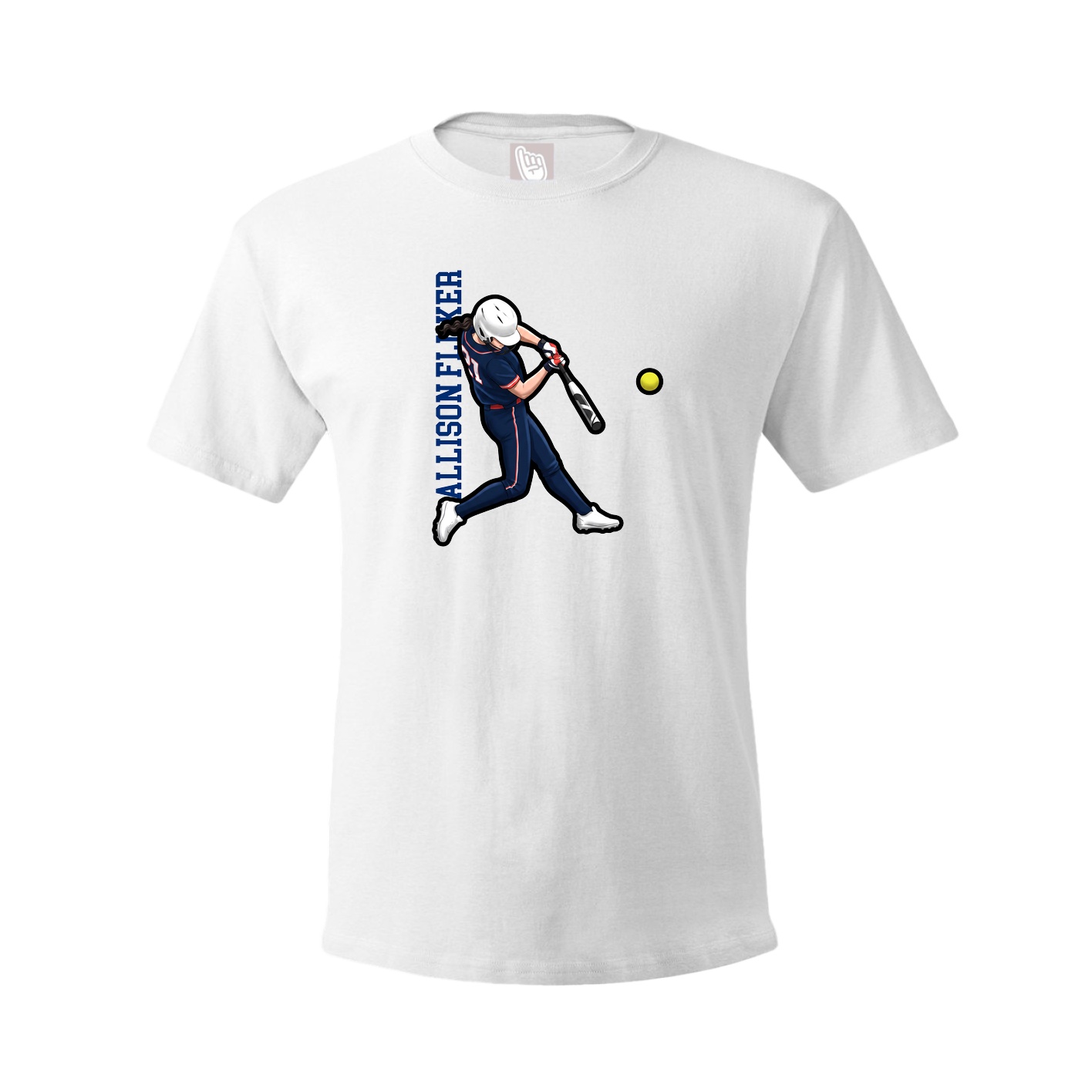 Youth Tee — Name Vertical in White