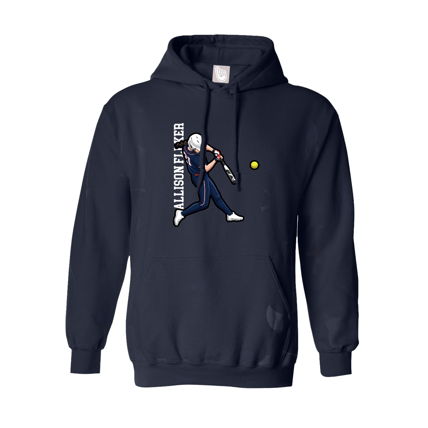 Youth Hoodie — Name Vertical in Navy