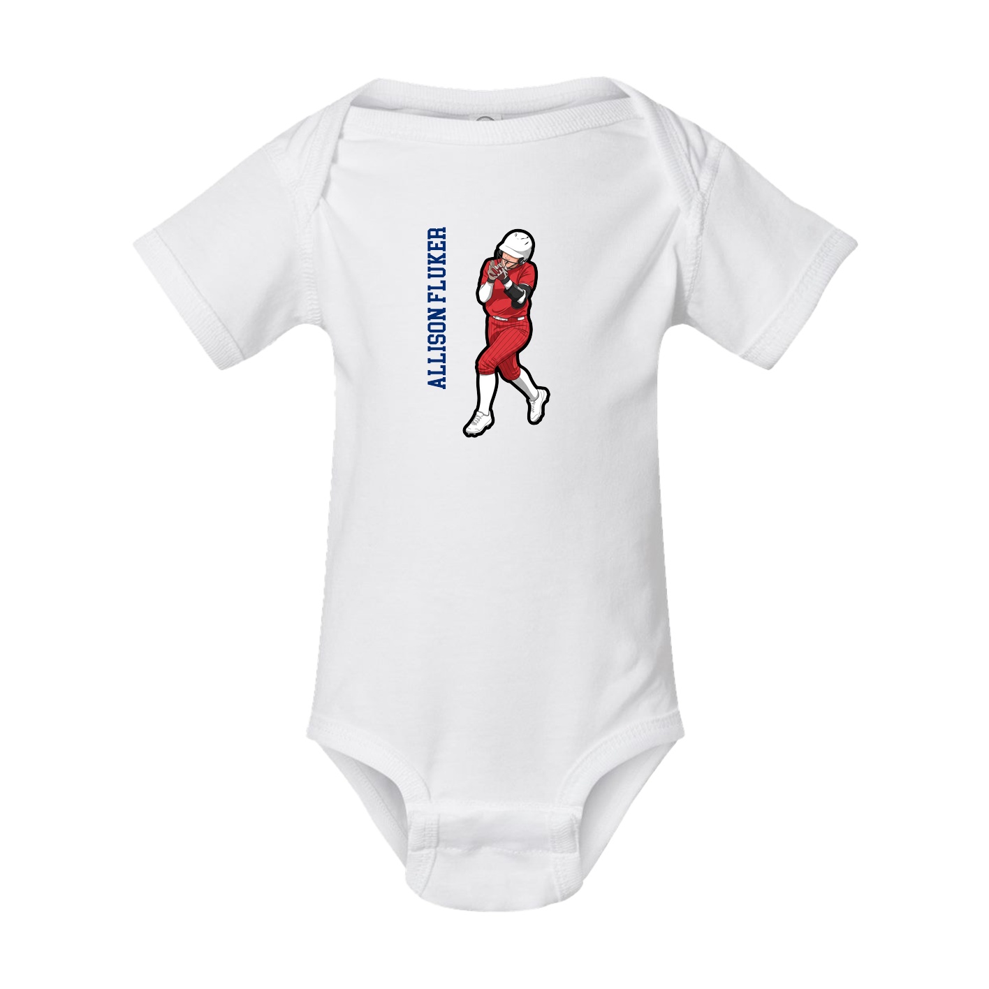 Baby Onesie — Name Vertical in White