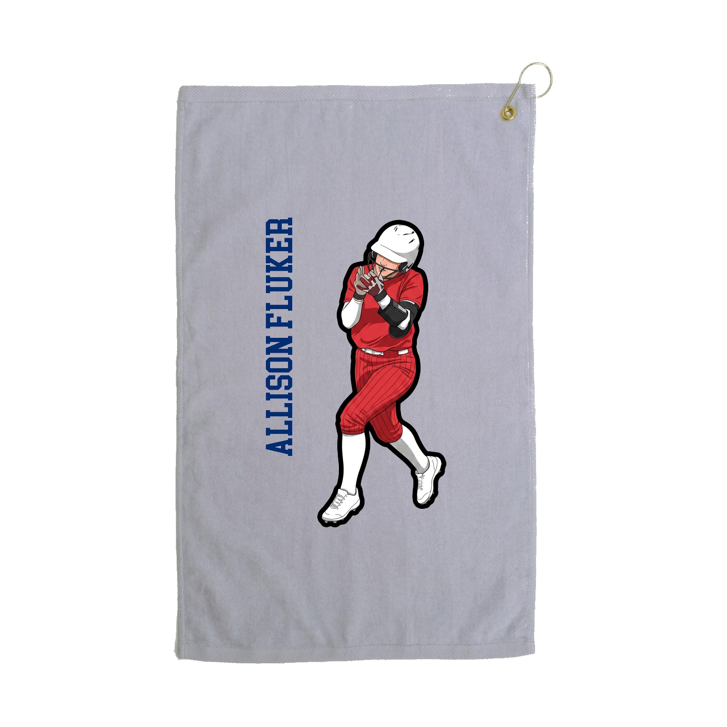 Golf Towel — Name Vertical in Grey