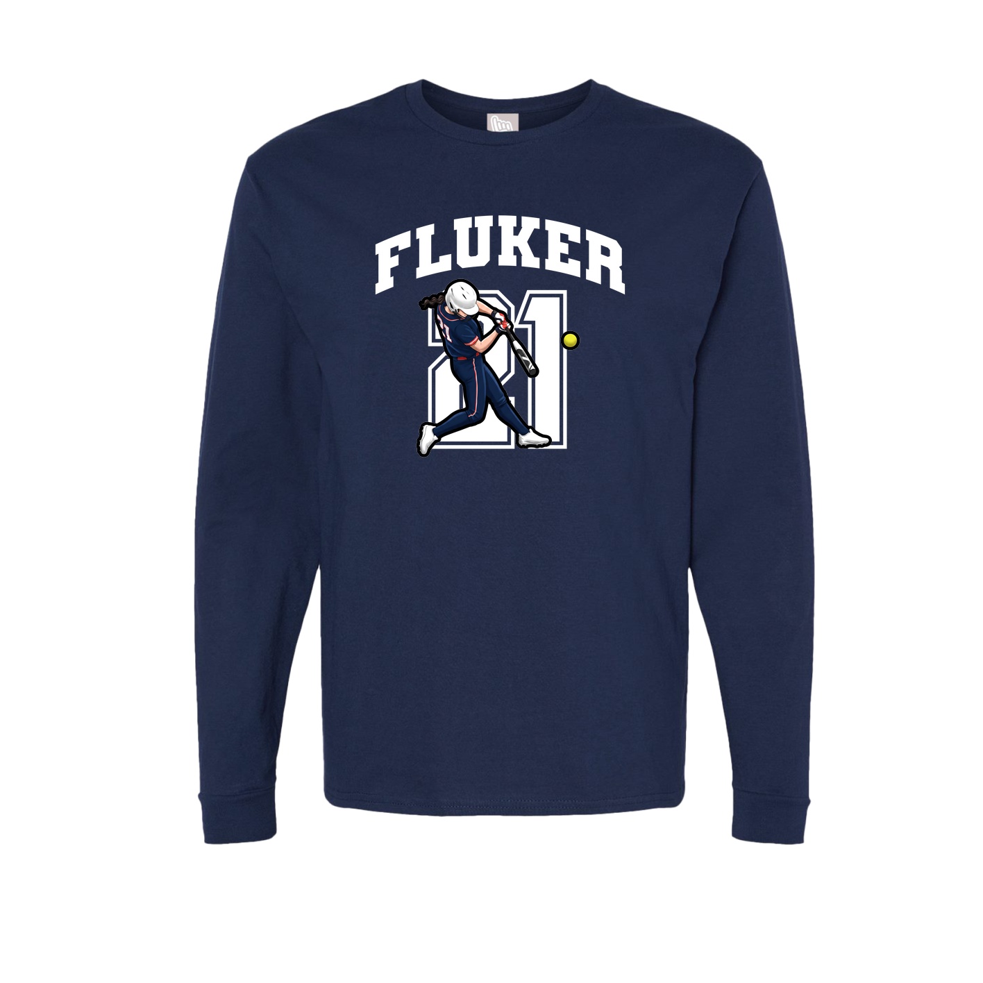 Long Sleeve Tee — Number in Navy