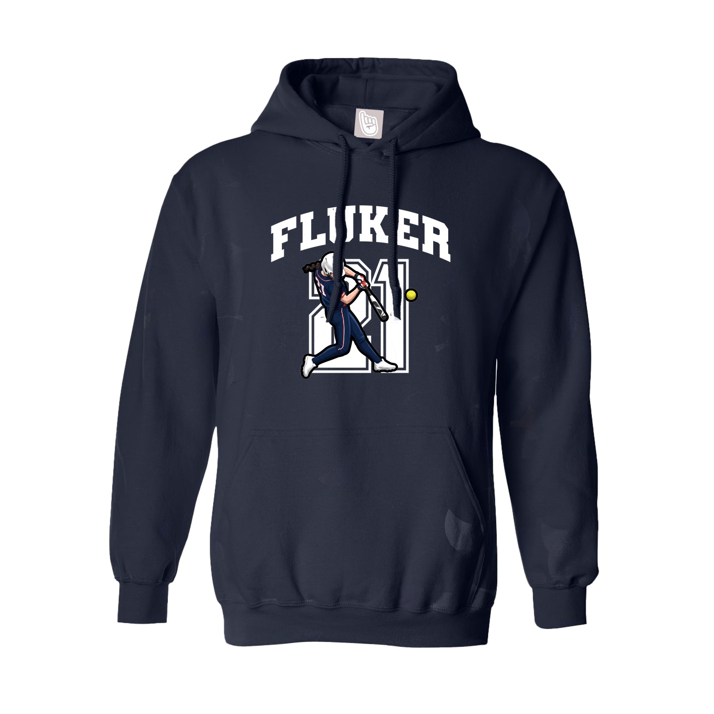 Youth Hoodie — Number in Navy